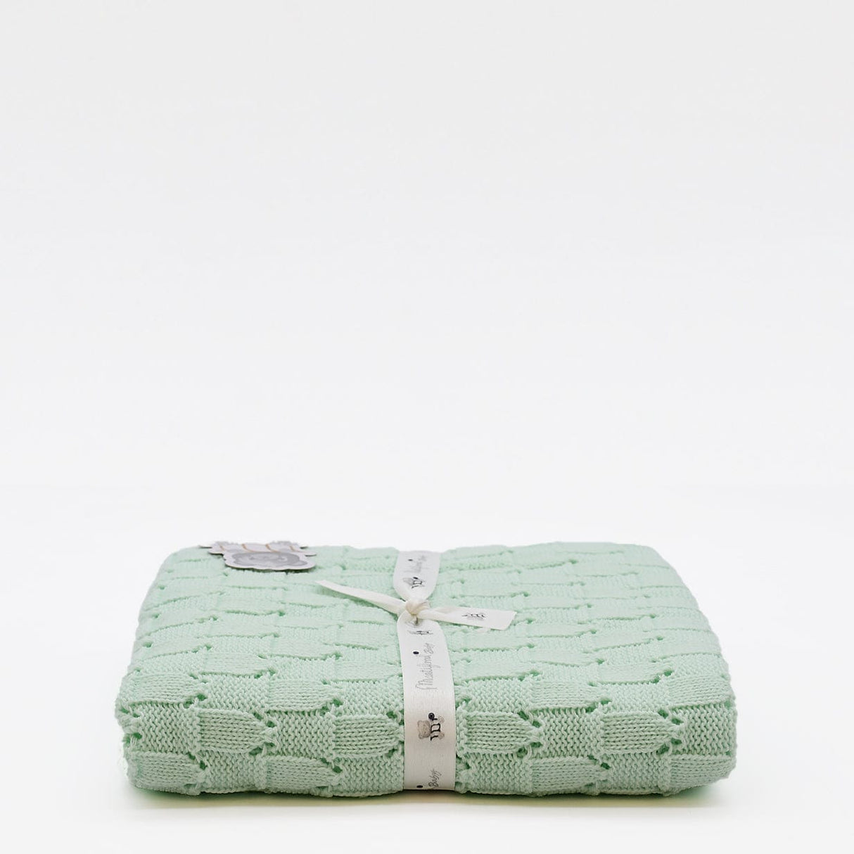 Doudou jaune en coton aux motifs sardines portugaises Couverture en tricot - Vert