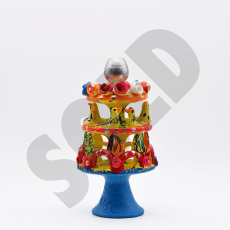 Figurine Saint François terre cuite I Julia Cota I Artiste portugaise Bougeoir 30cm - Prazeres Côta