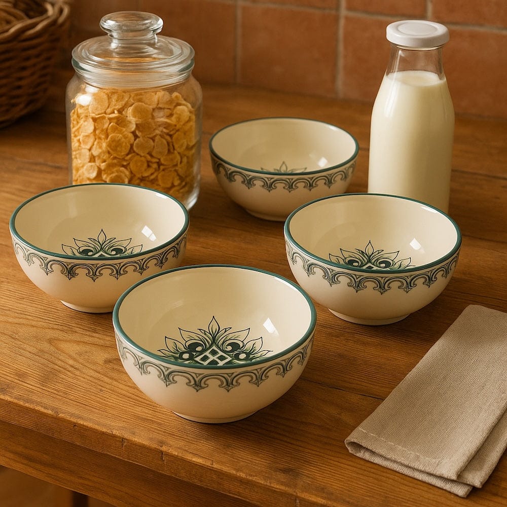 Grand bol en céramique aux motifs azulejos verts Grand bol en céramique "Brasão" 16cm - Vert