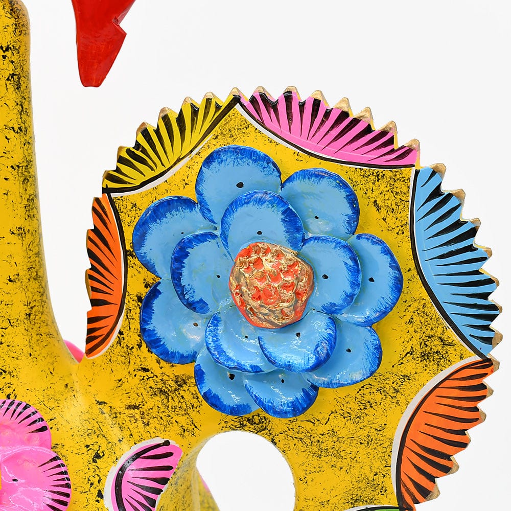 Grand Coq du Portugal jaune en terre cuite Prazeres Cota Coq de Barcelos 40cm jaune - Prazeres Côta