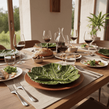 Grande assiette en forme de feuille de chou I Vaisselle portugaise Assiette en céramique "Folha de Parra" - 25cm