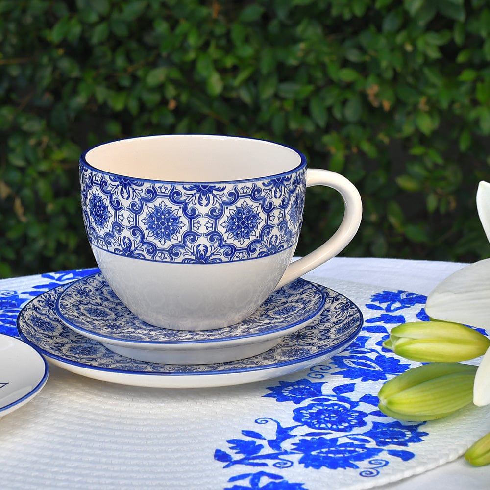 Grande tasse portugaise motifs azulejos Grande tasse en céramique "Padrão" - Bleu