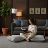 Housse de coussin gris clair de grandes dimensions Housse de coussin artisanale 60x60 - Gris clair