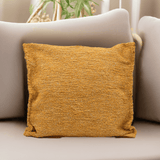 Housse de coussin ocre de grandes dimensions Housse de coussin artisanale 60x60 - Ocre