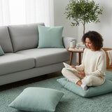 Housse de coussin vert d'eau de grandes dimensions Housse de coussin artisanale 60x60 - Vert d'eau