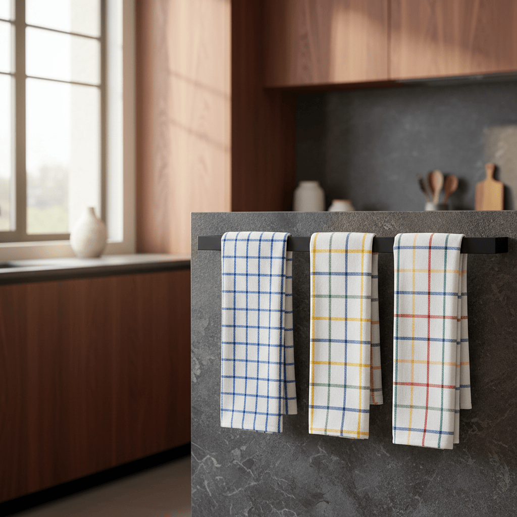 Lot de torchons de cuisine à carreaux coton Torchon de cuisine à carreaux - Lot de 4