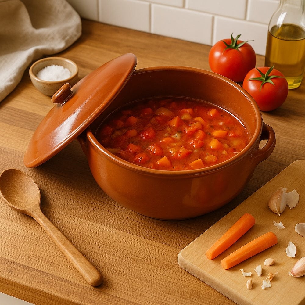 Marmite en terre cuite naturelle vitrifiée Marmite en terre cuite vitrifiée