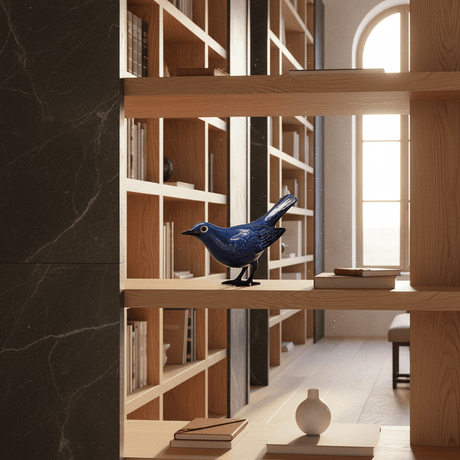 Merle en Faïence Émaillée - Sculpture Artisanale Portugaise | Luisa Paixão Merle en céramique "Um Melro, evidentemente"