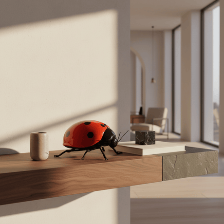 Merle I Oiseau en céramique et laiton Coccinelle en céramique "Joaninha, voa, voa"