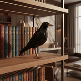 Merle I Oiseau en céramique et laiton Corbeau en céramique "O Corvo"