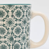 Mug portugais motifs azulejos verts et blancs Mug en céramique "Padrão" - Vert