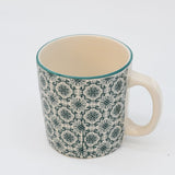 Mug portugais motifs azulejos verts et blancs Mug en céramique "Padrão" - Vert