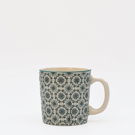 Mug portugais motifs azulejos verts et blancs Mug en céramique "Padrão" - Vert