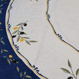 Nappe portugaise bleue motifs oliviers – Coton & polyester facile à entretenir Nappe en coton "Azeitona" - Bleue