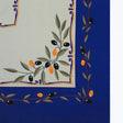 Nappe portugaise bleue motifs oliviers – Coton & polyester facile à entretenir Nappe en coton "Azeitona" - Bleue