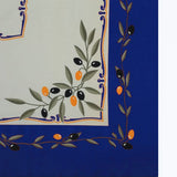 Nappe portugaise bleue motifs oliviers – Coton & polyester facile à entretenir Nappe en coton "Azeitona" - Bleue