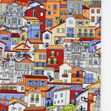 Nappe portugaise motifs façades colorées Nappe en coton "Janelas"
