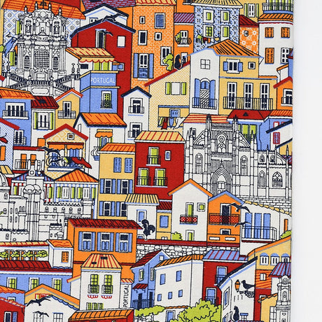 Nappe portugaise motifs façades colorées Nappe en coton "Janelas"
