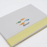 Parure de lit coton jaune brodée sardines portugaises | Luisa Paixão Parure de lit bébé "Sardinhas" - Jaune