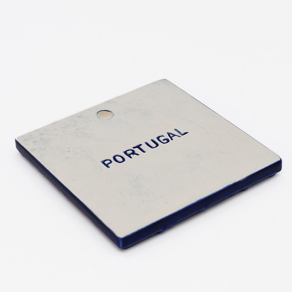 Petit Azulejo en relief bleu cobalt du Portugal I Fabrication artisanale Azulejo Padrão à relief