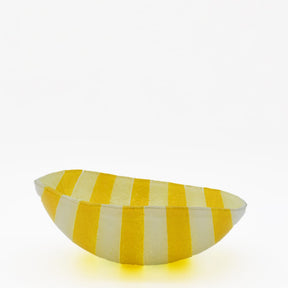 Petit saladier rayé en verre de Marinha Grande I Artisanat portugais Saladier en verre "Marinha Grande" - 20cm