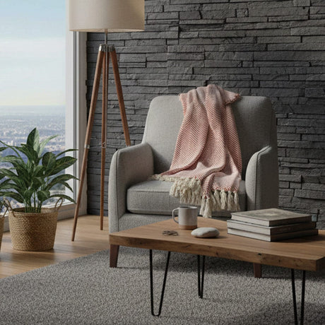 Plaid en coton orange motifs chevrons I Artisanat du Portugal en ligne Plaid en coton "Chevrons" - Orange