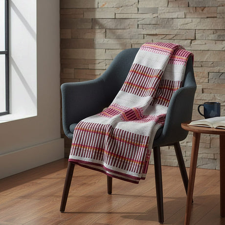 Plaid portugais Mantas de Mira de aire rose Plaid traditionnel portugais à galon - Rose