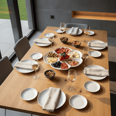 Plat à apéritif en forme de feuille de chou I Vaisselle portugaise Plat de service en céramique en forme de chou 31cm - Blanc