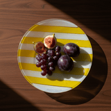 Plat de service en verre jaune I Artisanat portugais Plat en verre "Marinha Grande" - Jaune