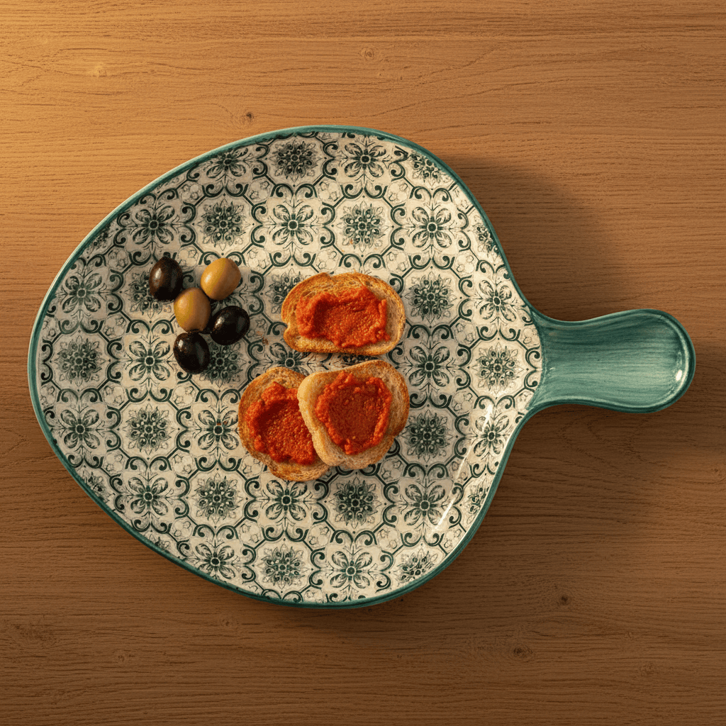 Plat ovale en céramique motifs azulejos verts Plat en céramique "Padrão" - Vert