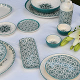 Plat rectangulaire en céramique motifs azulejos verts et blancs Plat en céramique "Padrão" - Vert