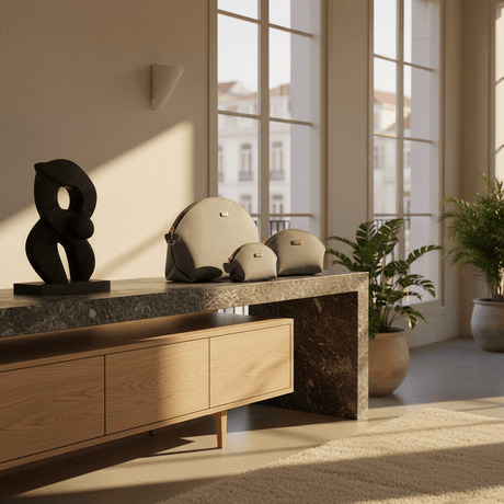 Pochettes bleues en liège – Trio élégant et durable Pochette en liège