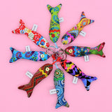 Porte clés en forme de sardine multicolore Porte clés "Sardinha" multicolore