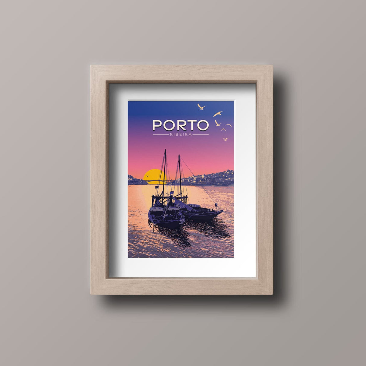 Poster sur les les rives du Douro à Porto Affiche "Porto"