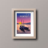 Poster sur les les rives du Douro à Porto Affiche "Porto"