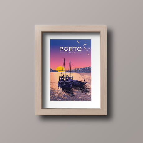 Poster sur les les rives du Douro à Porto Affiche "Porto"