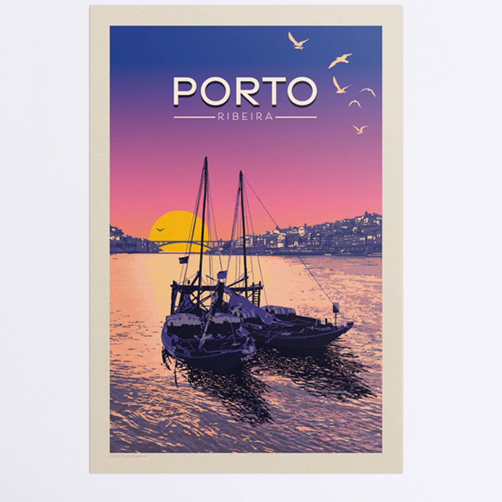 Poster sur les les rives du Douro à Porto Affiche "Porto"