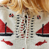 Pull-over portugais traditionnel Poveira Blanc Pull-over Poveira - Blanc