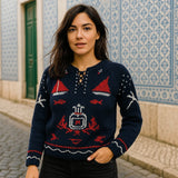 Pull-over portugais traditionnel Poveira Bleu Pull-over Poveira - Bleu