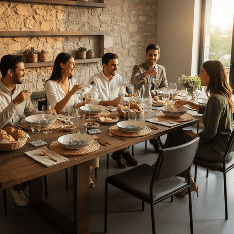 Saladier bas en céramique vert et blanc motifs azulejos Saladier en céramique "Brasão" - Vert