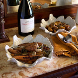 Saladier bas en grès en forme de feuille de chou Saladier en grès en forme de chou