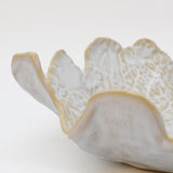 Saladier bas en grès en forme de feuille de chou Saladier en grès en forme de chou