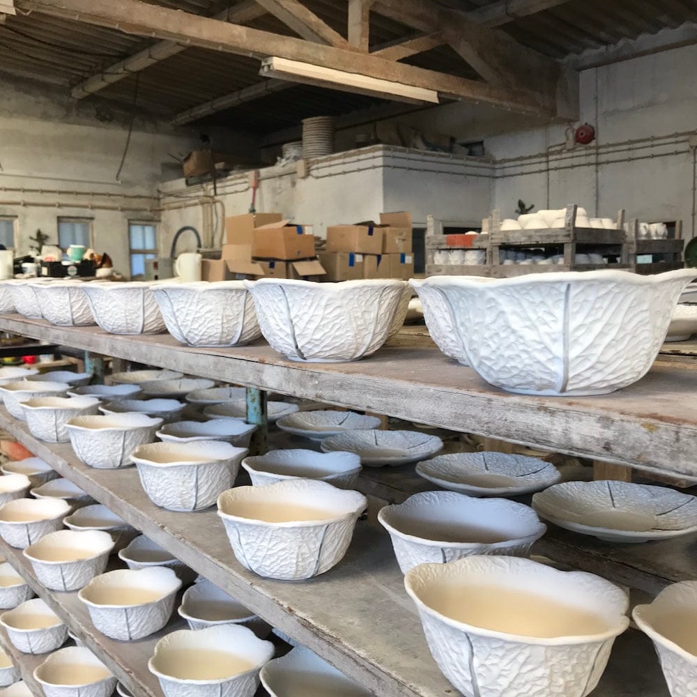 Saladier blanc en forme de chou I Vaisselle traditionnelle portugaise Saladier en céramique en forme de chou - Blanc