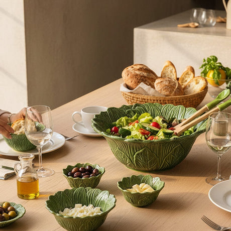 Saladier en forme de feuille de tournesol I Vaisselle traditionnelle portugaise Saladier en céramique en forme de feuilles de Tournesol