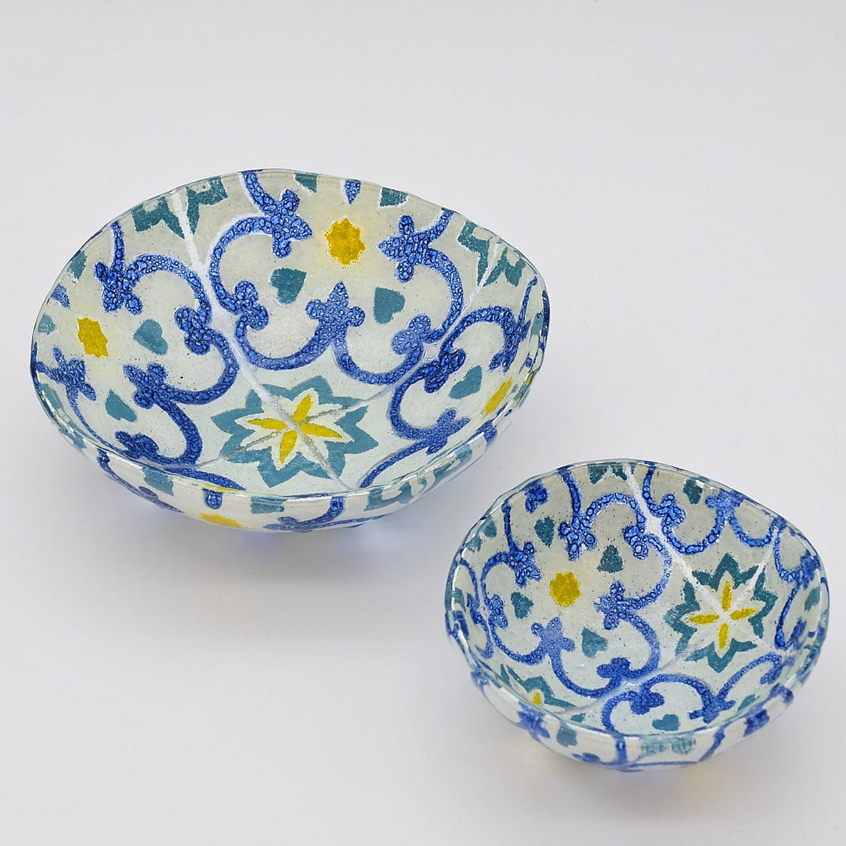 Saladier en verre bleu I Artisanat portugais Saladier en verre "Marinha Grande" 13cm