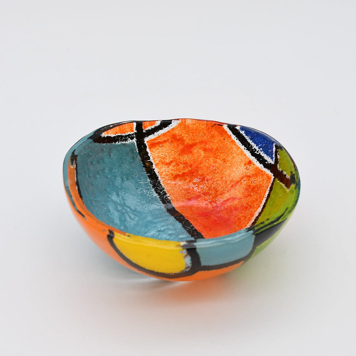 Saladier en verre bleu I Artisanat portugais Saladier en verre "Marinha Grande" - 13cm