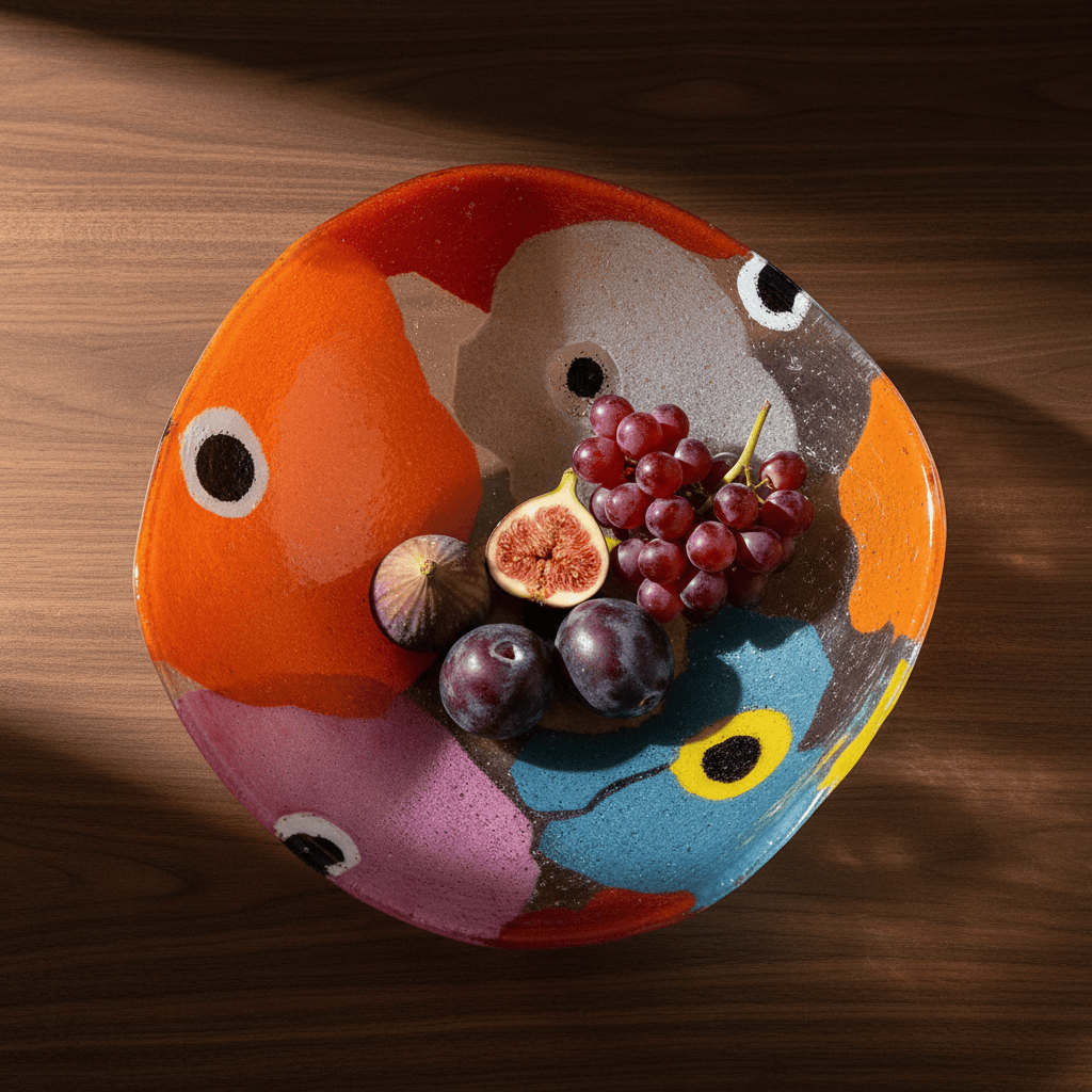 Saladier en verre fusionné artisanal 28 cm | Portugal Saladier en verre "Marinha Grande" 28cm -