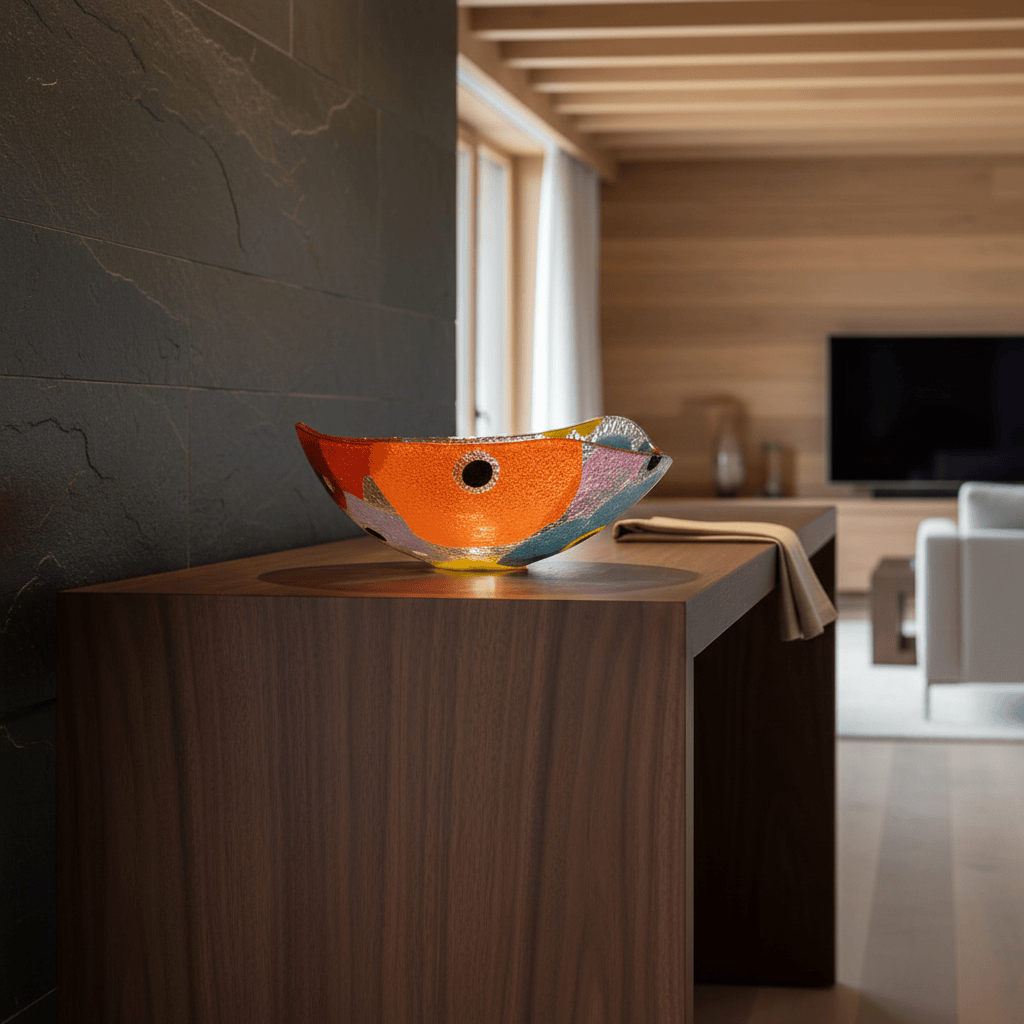 Saladier en verre fusionné artisanal 28 cm | Portugal Saladier en verre "Marinha Grande" 28cm -