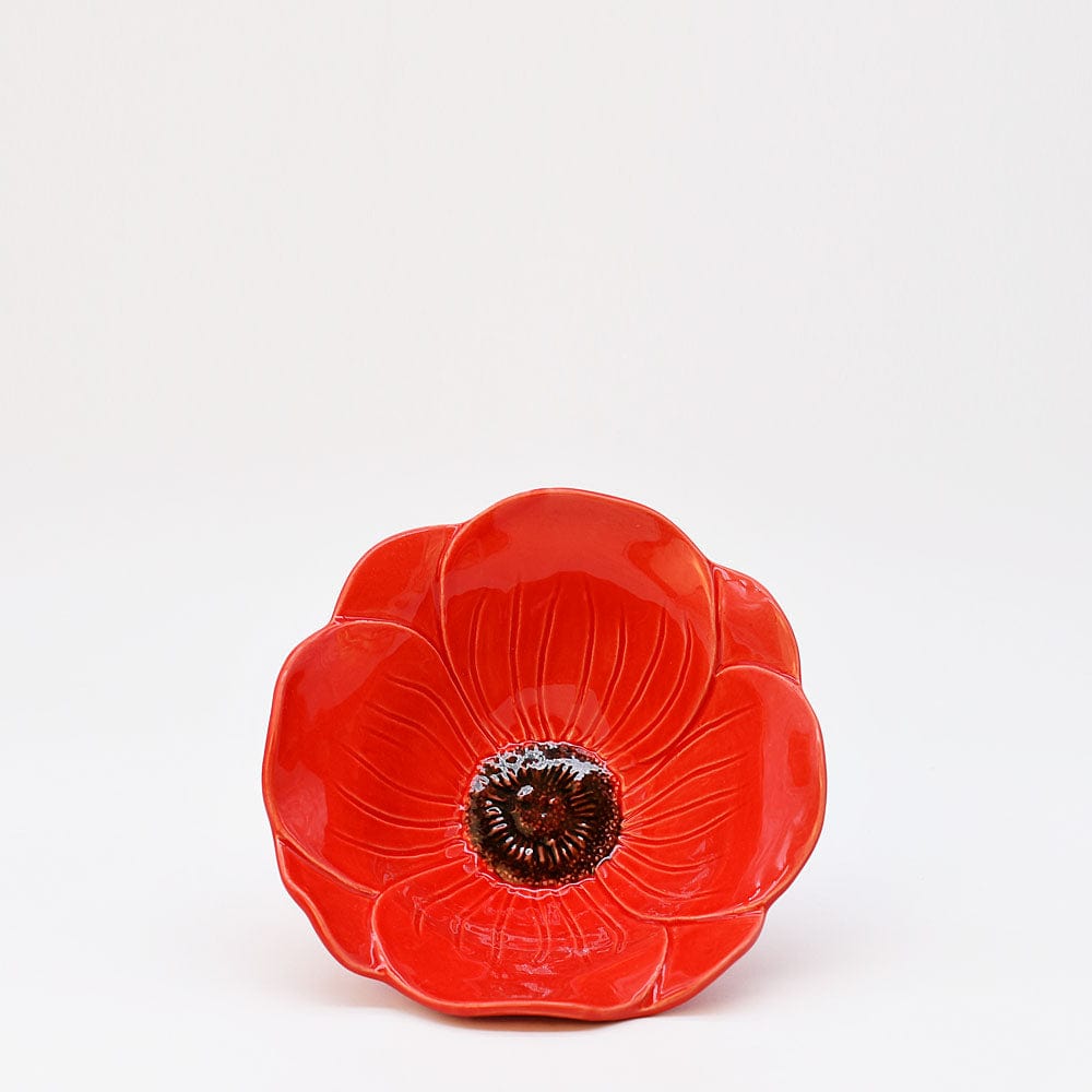 Saladier individuel en forme de fleur rouge Saladier individuel en céramique "Papoila" - Rouge