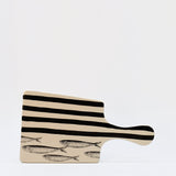 Saladier rayé bleu et blanc I Vaisselle du Portugal en ligne Planche de service rayée "Costa Nova Mar" - Noire